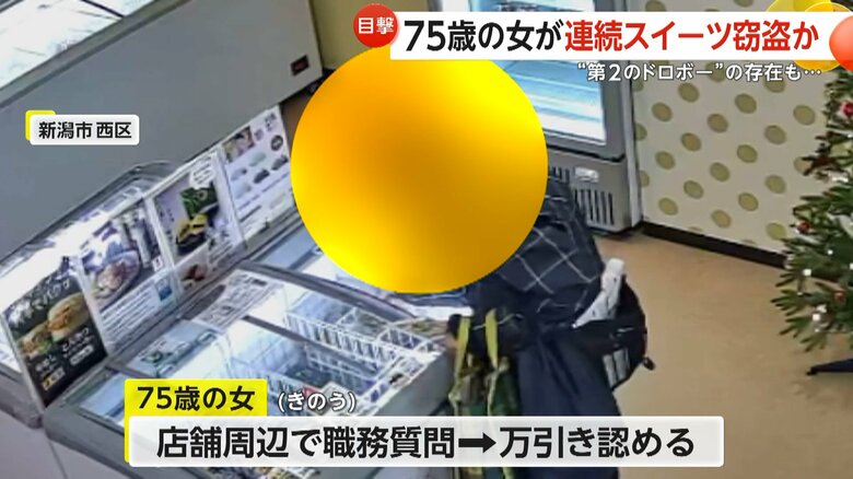 万引きを認めているという75歳の女（映像提供：GOZZO de sweetsオーナー）