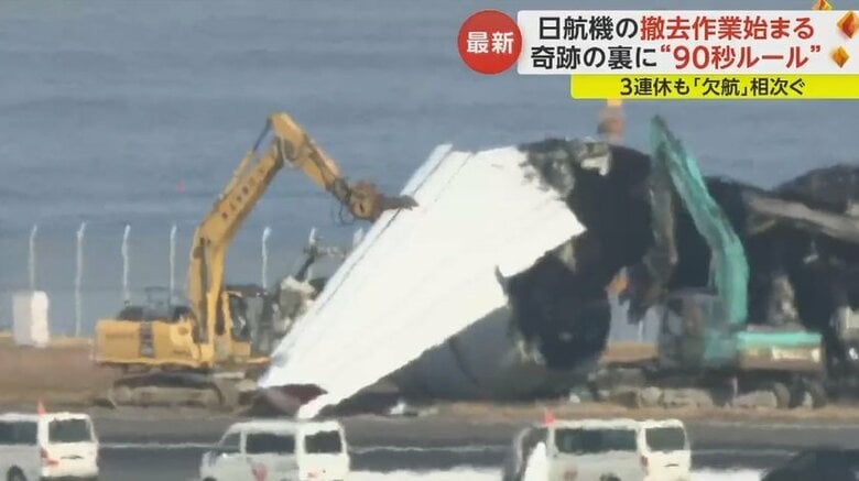 切断された主翼