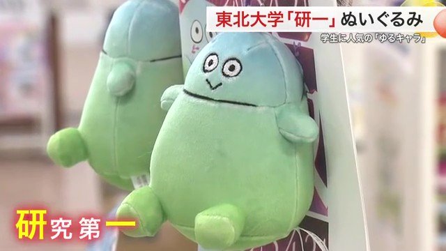 大学生協などで販売されている「研一ぬい」販売前には行列ができる人気ぶりだ