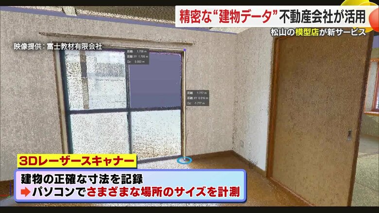 3Dデータ化された空き家の内部