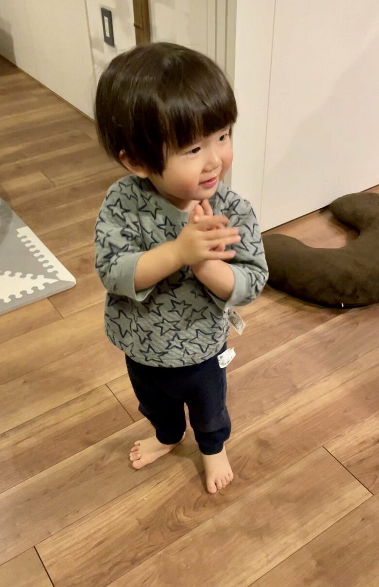 次男くん（2歳）も褒め上手「まま、おふろ、でちたの？えらぃ！」