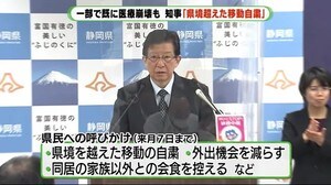 一部で既に医療崩壊も? 川勝静岡県知事「県境超えた移動自粛」