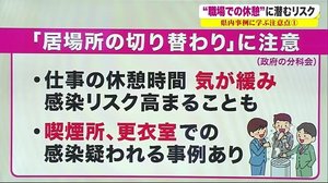 ”職場での休憩” に潜むリスク 新型コロナ 県内事例に学ぶ注意点<岩手県>