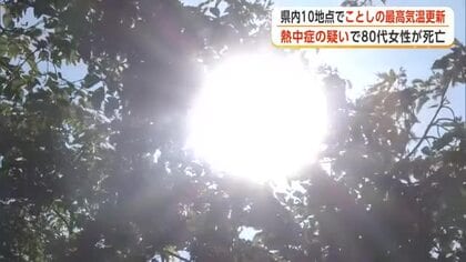 横手市の80代女性、熱中症の疑いで死亡　県内10地点で今年一番の暑さ　角館など3地点は猛暑日に　秋田