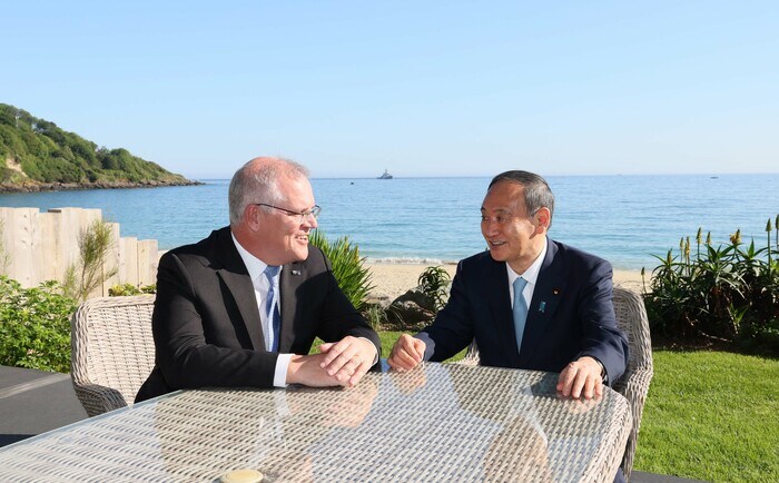 オーストラリア・モリソン首相(左) 日豪首脳会談 写真提供:内閣広報室