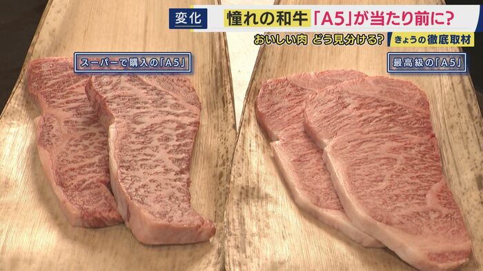 2枚のA5ステーキ肉