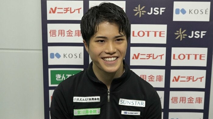 怪我の状態について説明する垣内珀琉(近畿選手権)