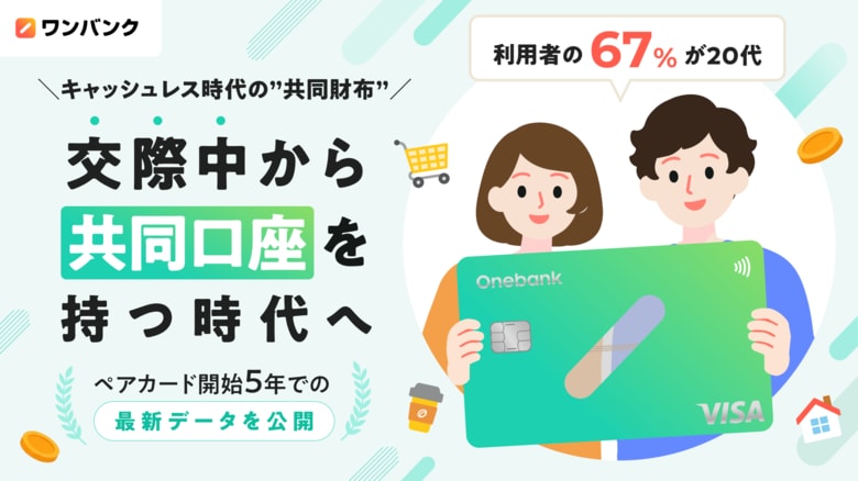 キャッシュレス時代の”共同財布”、利用者の67%が20代。交際中からふたりで共同口座を持つ時代へ