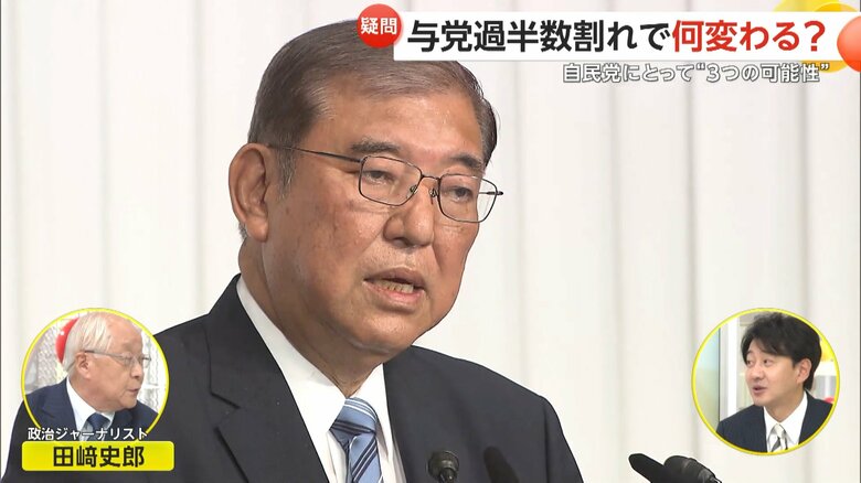 少数与党か連立か…野党による“政権交代”の可能性も　与党過半数割れで自民党に起きる“3つの可能性”　｜FNNプライムオンライン