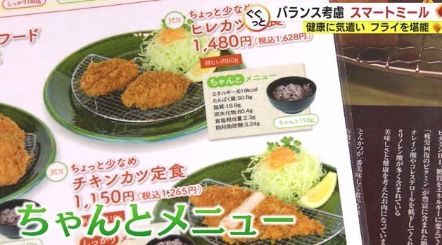 軽めにバランスよく食べられる「ちゃんとメニュー」