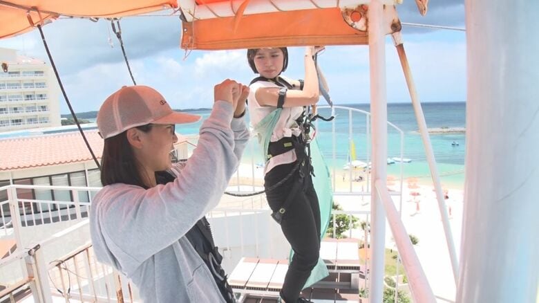 ジップラインを走らせる前に指導