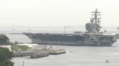 【米朝首脳会談】空飛ぶ「機密通信機」飛来と、空母ロナルド・レーガン出港