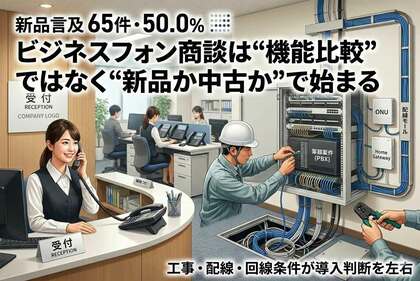 【実態調査】新品言及は65件・50.0%、ビジネスフォンの相談は機能比較より先に始まっていた