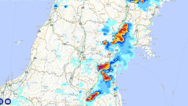 宮城県内各地でゲリラ豪雨　広い範囲で激しい雨〈午後２時３０分時点〉｜FNNプライムオンライン