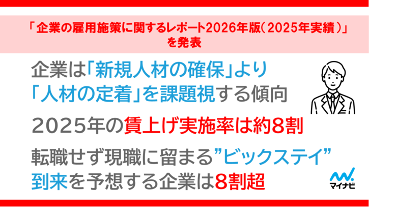 マイナビ、「企業の雇用施策に関するレポート2026年版（2025年実績）」を発表