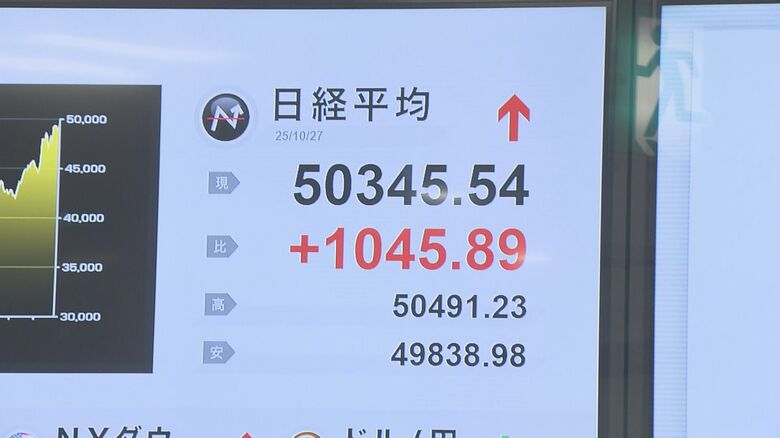 高市内閣の高い支持率などから…日経平均株価が史上初の『5万円台』に 街では“一段の株高”に期待する声も|FNNプライムオンライン