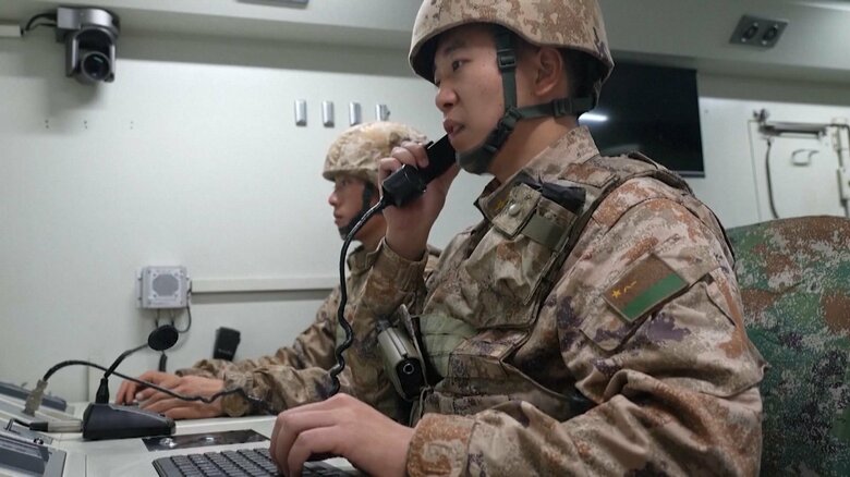 中国軍が台湾周辺で軍事演習