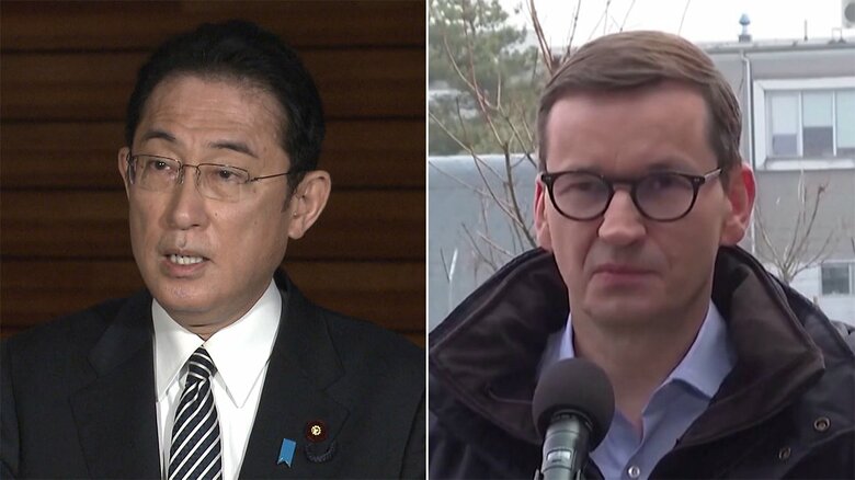 岸田首相・ポーランドのモラウィエツキ首相