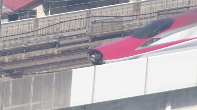連結部分が外れた東北新幹線