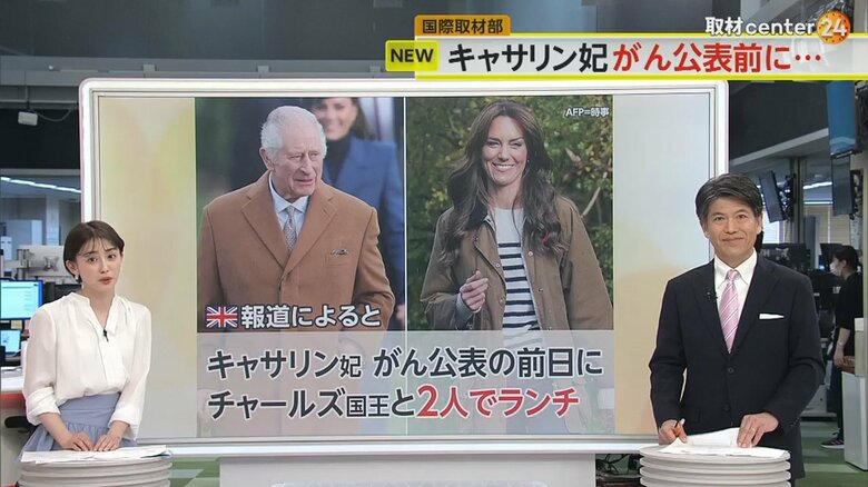 がんの公表前日にランチをしていたというチャールズ国王とキャサリン妃