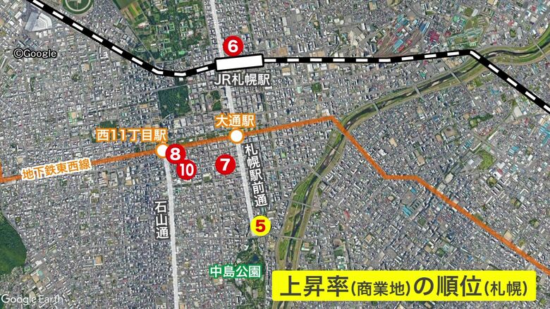札幌市はトップテンに半数の5か所がランクイン
