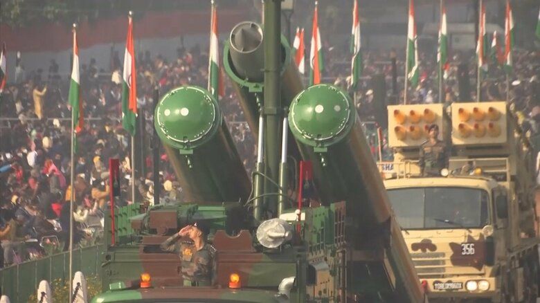 ブラモス超音速対艦ミサイル三連装自走発射機(画像はインド軍)