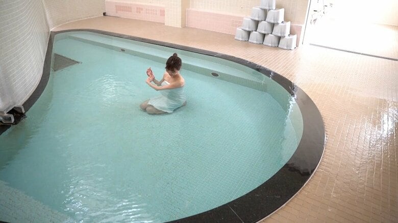 かわいらしい形の浴槽