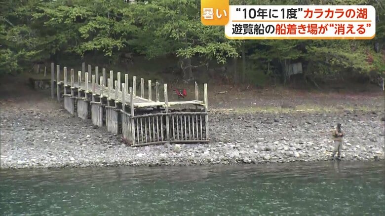 湖に届いていない桟橋