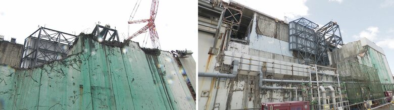 2019年取材時（左）と2026年取材時（右）の3号機