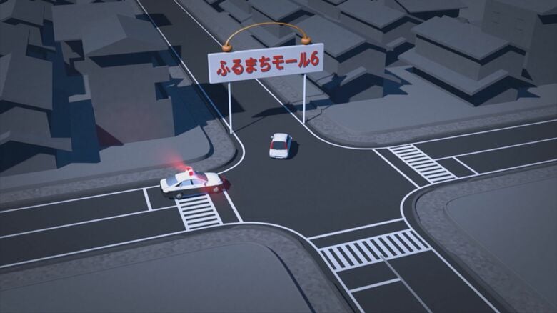 パトカーに追われ商店街へ侵入した軽自動車（イメージ）