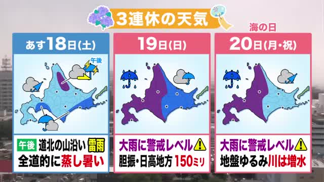 【北海道の天気 17日(金)】道内初の猛暑日！オホーツク海側遠軽町で35℃以上を観測…暑さはいつまで？3連休の最新予報