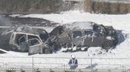 最初に衝突した2台が炎上…中央道で車3台が絡む玉突き事故 燃えた車から全員が脱出しケガ人はいない模様