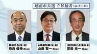 3人が立候補し選挙戦に突入 福井県越前市長選挙が告示