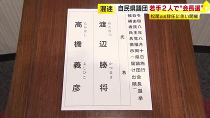 若手2人が名乗り上げる…異例の選挙　福岡県議会の自民党県議団　新会長を無記名投票で選出へ　“地震直後のパーティー”で前会長が辞任