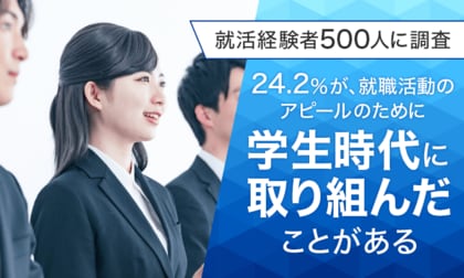 【就活経験者500人に調査】24.2%が、就職活動のアピールのために「学生時代に取り組んだことがある」