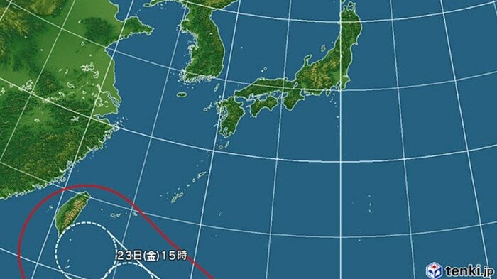 台風30号の進路予想図 日本気象協会 tenki.jpより
