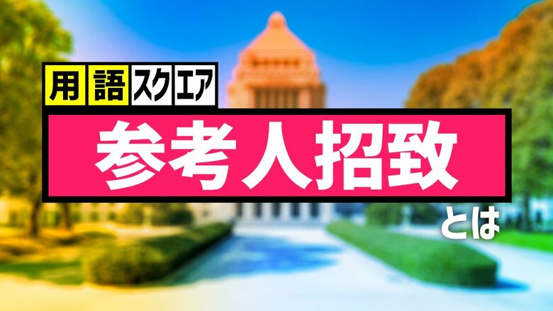 【用語スクエア】「参考人招致」とは 国会審議のために、衆議院・参議院の委員会に関係者の出席を求め意見を聞く機会｜FNNプライムオンライン