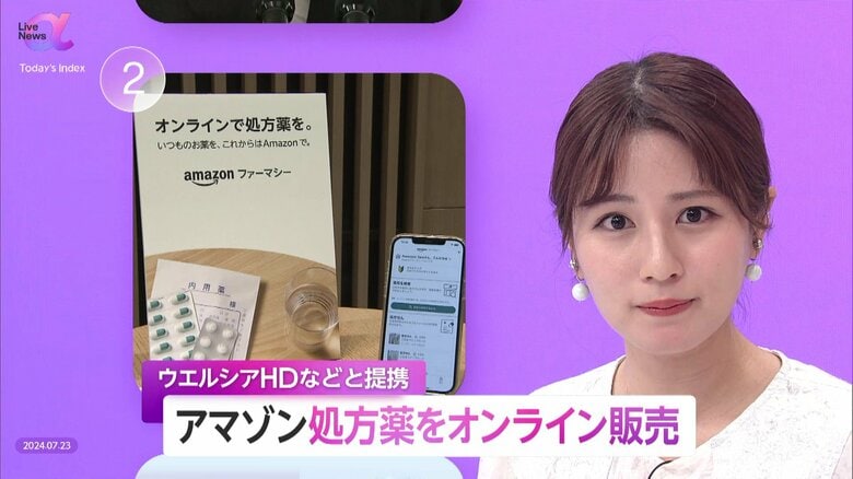 アマゾン処方薬“オンライン販売”開始　ウエルシアHDなどと提携　顧客ニーズ追求し拡大する医療のデジタル化｜FNNプライムオンライン