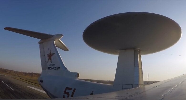 ロシア航空宇宙軍A-50U空中早期警戒（管制）機のレドーム(ロシア国防省公式映像)