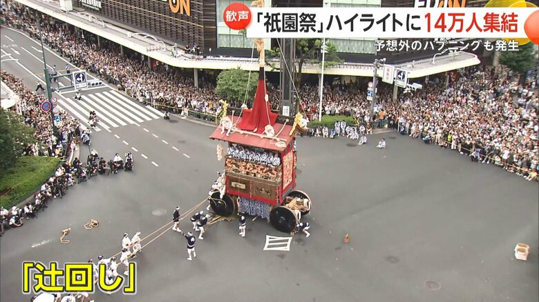 交差点で90度転換する「辻回し」