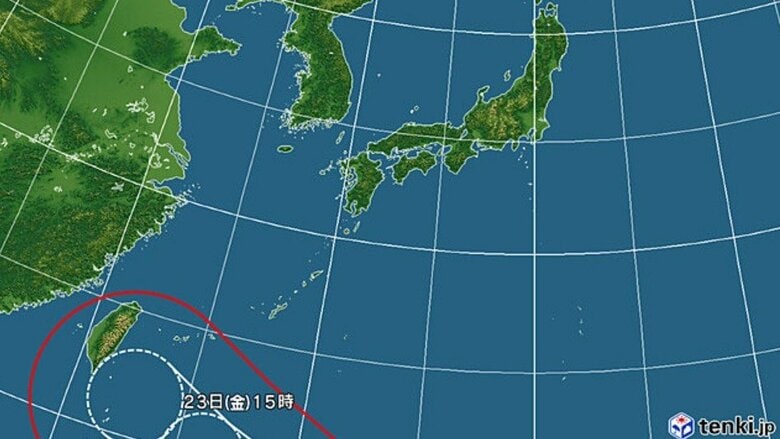 台風30号の進路予想図　日本気象協会 tenki.jpより