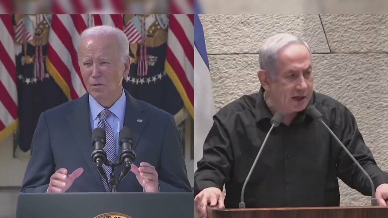 左：アメリカ・バイデン大統領　右：イスラエル・ネタニヤフ首相