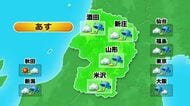 【天気／山形】7日各地で雨・夕方～夜にはやみそう　8日曇り空も28℃前後でムシムシするでしょう　