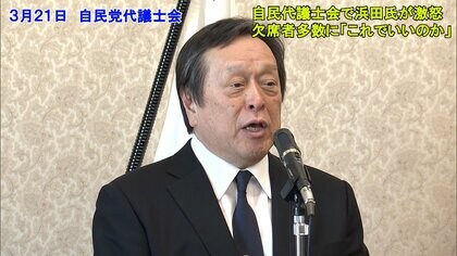【動画スクエア】激怒！自民・浜田氏が代議士会の空席に怒声「一体感が求められる我が党でいいのか」　ハマコー氏息子の発言全容