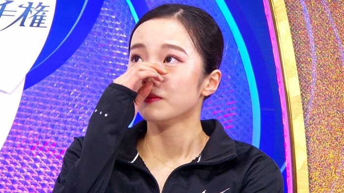 2017年の全日本で7位という結果に悔しそうにする本田真凜