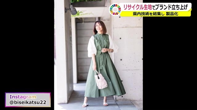 ボリューム袖が特徴のワンピース