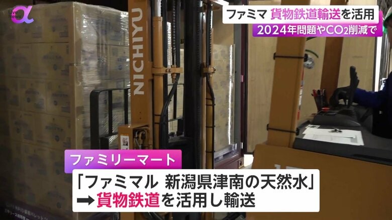 貨物鉄道で輸送されるファミリーマートの商品