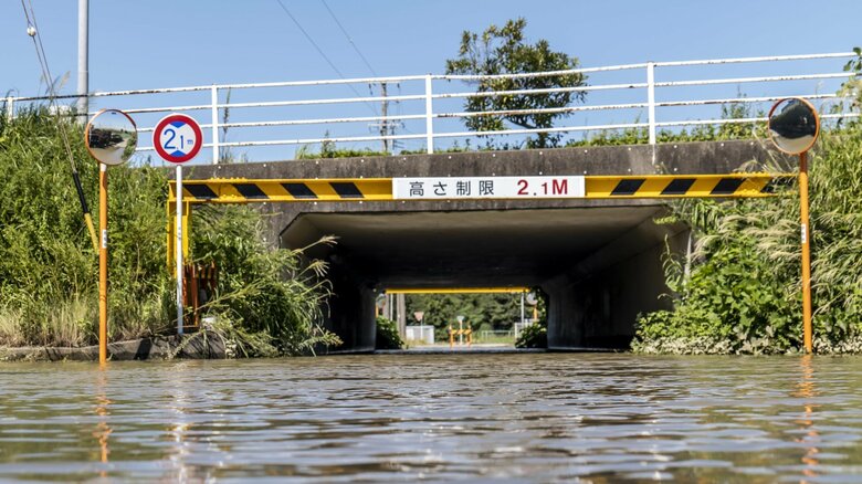 冠水したアンダーパス