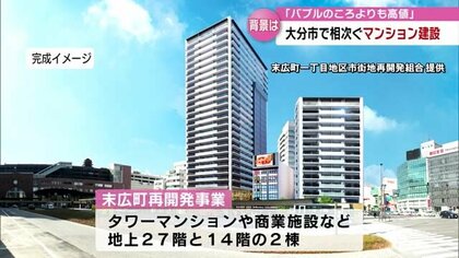 “タワマン”に“億ション”「バブルのころより高値」も…予約好調なワケ　マンション建設相次ぐ大分市中心部