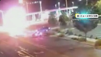 相次ぐ無謀運転の末路…違法ストリートレース中に衝突し爆発炎上、オフロード車がパトカーに乗り上げる！？